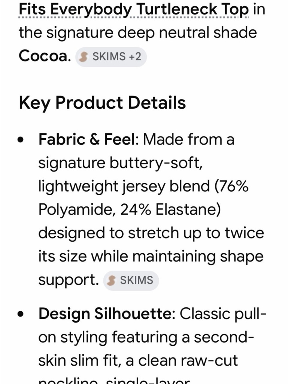 SKIMS Fits Everybody Cocoa Top XS $64 LOVERS & FRIENDS Black Pleated Skirt $128 - Picture 3 of 8